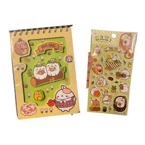 NWT Molang 3D May Day Teatime Cottagecore Notepad & Stickers